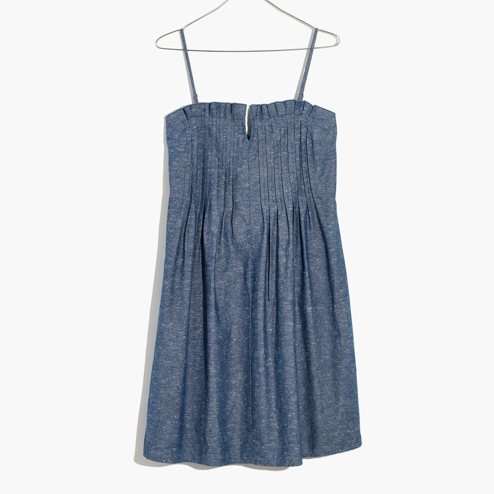 Madewell Denim Pintuck Cami Dress size 0 pintucked bodice blue - Picture 1 of 13